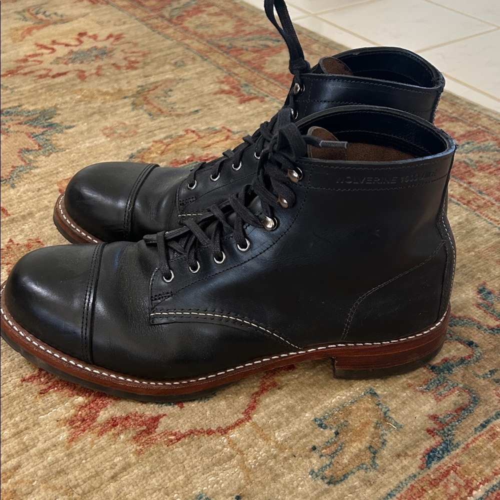 Wolverine 1000 Mile Cap-Toe Boot - Black Leather - Picture 10 of 13